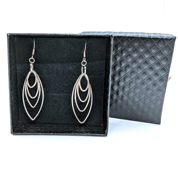 Sterling silver Layered Feather Earrings - Picture 1 of 4